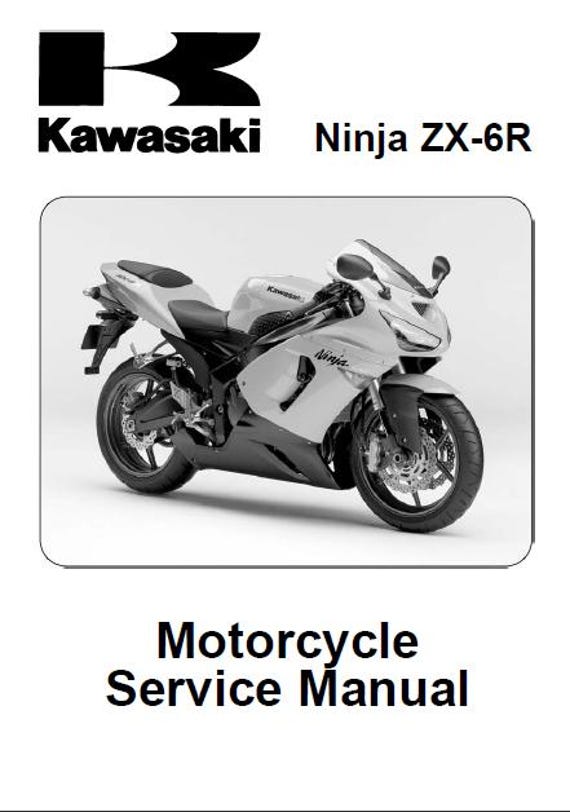 KAWASAKI Zx-6r Ninja Service Manual Motorcycle Including