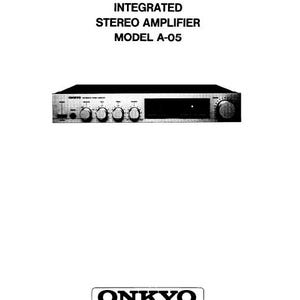 ONKYO A-05 Stereo Amplifier Service Manual (PDF Download)