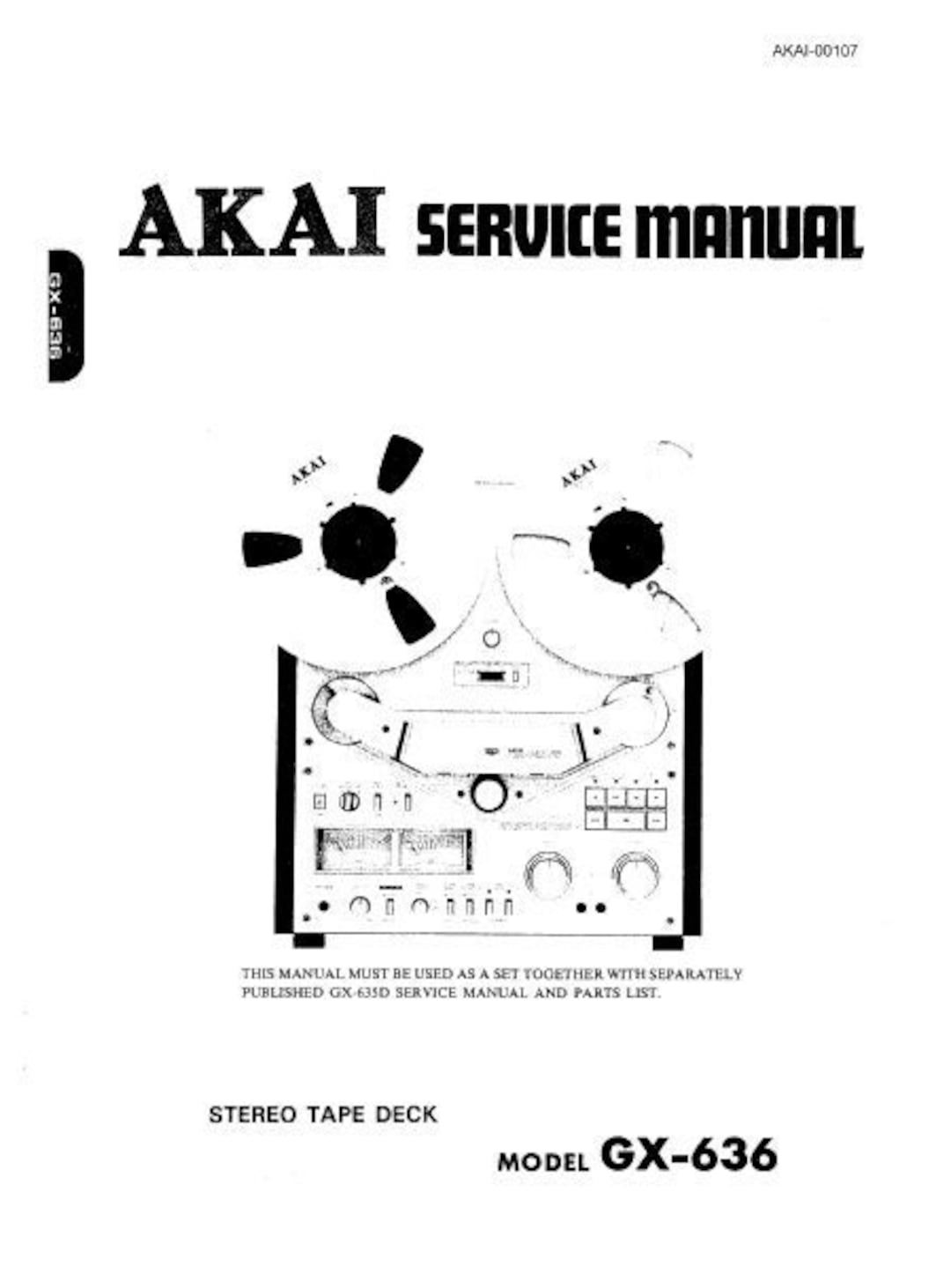 AKAI GX-636 GX-636D Gx-636db Service Manual Inc Pcbs Schem Diags
