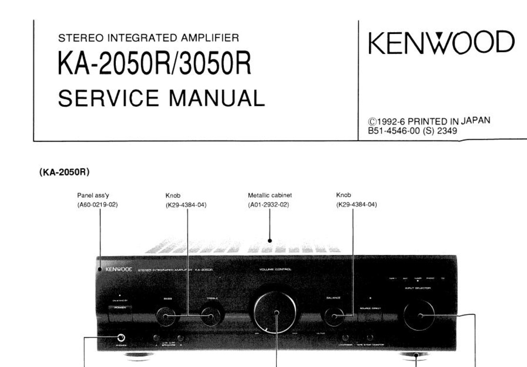 KENWOOD KA-2050R KA-3050R Amplifier Service Manual (pdf Download