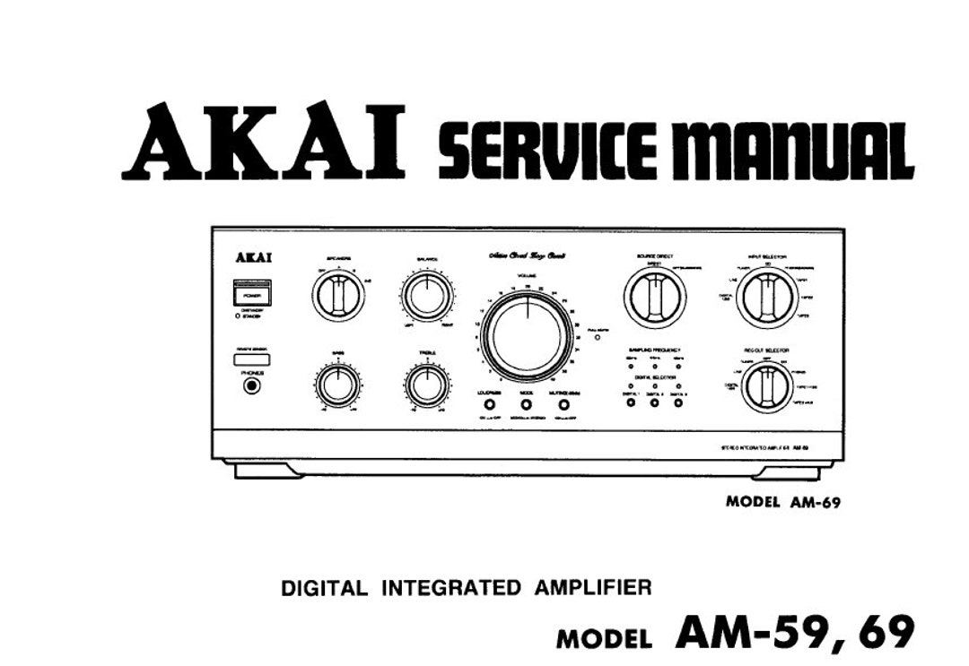 Buy AKAI AM-59 AM-69 Amplifier Service Manual (digital Download