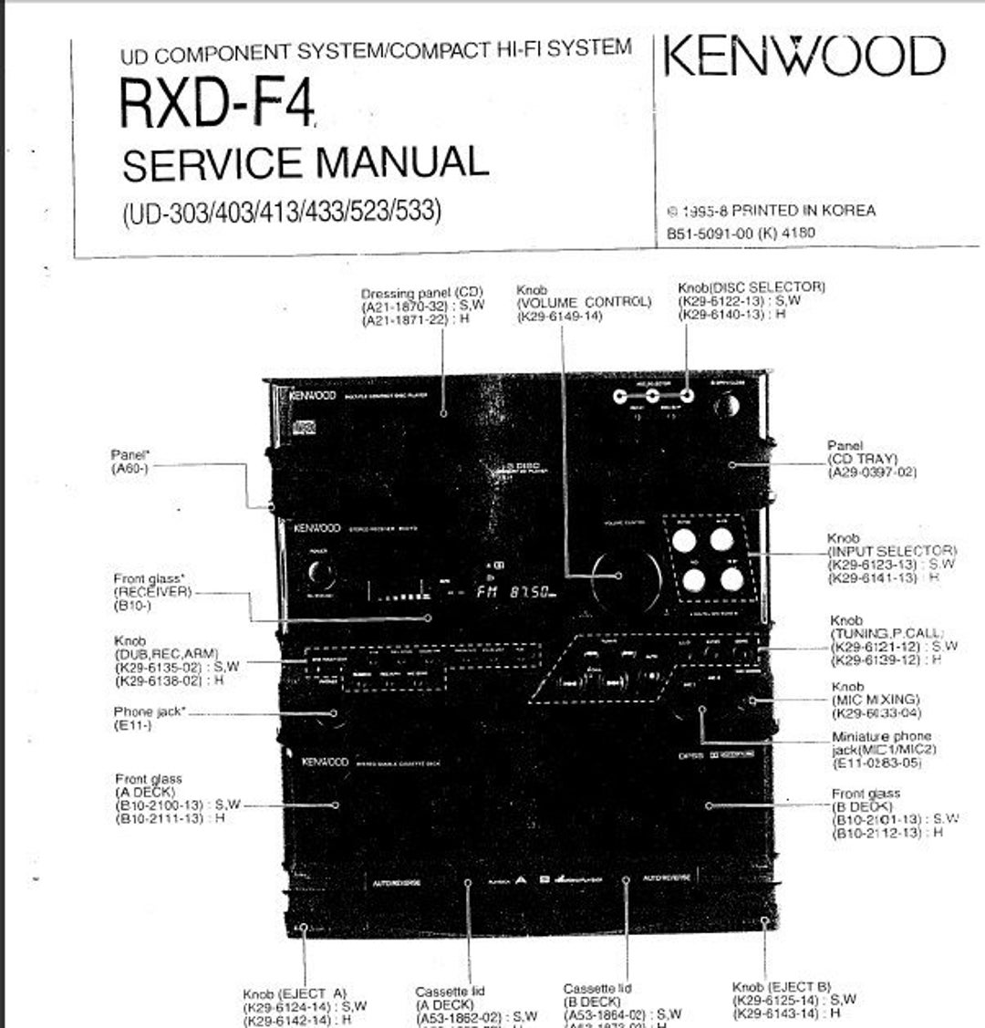 KENWOOD RXD-F4 Service Manual Ud Component System/component Hifi System ...