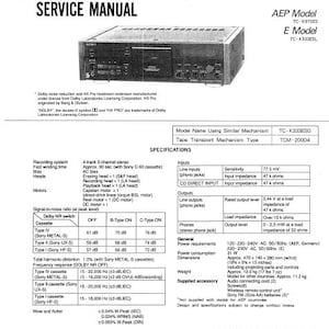 Manuale di servizio per registratore a cassette stereo SONY TC-K333ESL TC-K970ES