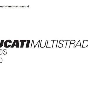 Ducati Multistrada 1100S Motorcycle Use & Maintenance Manual (PDF Download)