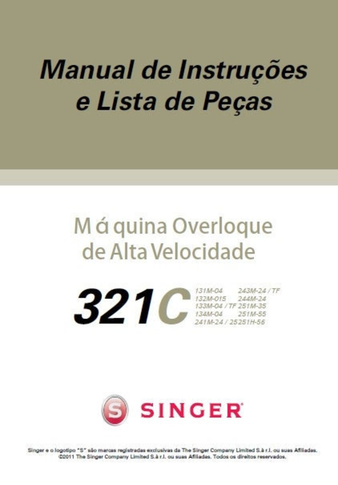SINGER 321C Manual De Instrucoes Maquina De Costura Portugues - Etsy
