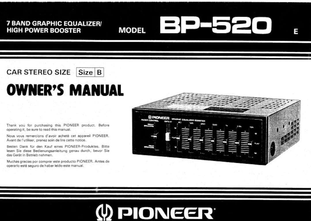 pioneer-bp-520-owners-manual-7-band-graphic-equalizer-etsy