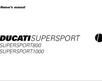 Manuel du propriétaire de la moto Ducati Supersport 800 1000 (téléchargement PDF)