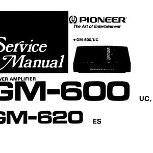 PIONEER Gm-600 Gm-620 Service Manual Power Amplifier in ENGLISH