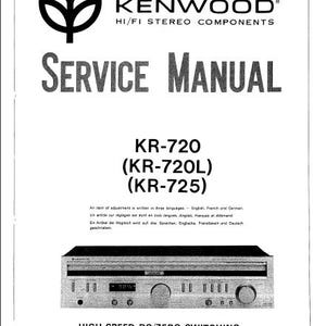 KENWOOD KR-720/720L/725 Stereo Receiver Service Manual