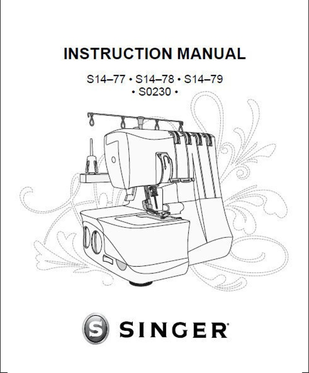SINGER S0230 S1477 S1478 S1479 Instruction Manual Sewing Machine in