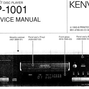 KENWOOD DP-1001 Service Manual Cd Player in ENGLISH