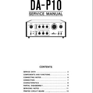 MITSUBISHI DA-P10 Service Manual inc conn diag pcbs wiring diag schem diag and parts list Stereo Preamplifier
