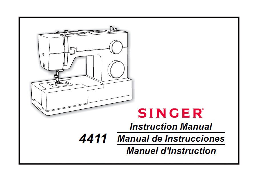 SINGER 4411 Instruction Manual Sewing Machine in English Espanol Et