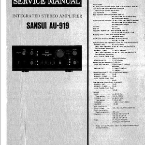 Sansui AU-919 Stereo Amplifier Service Manual (PDF Download)