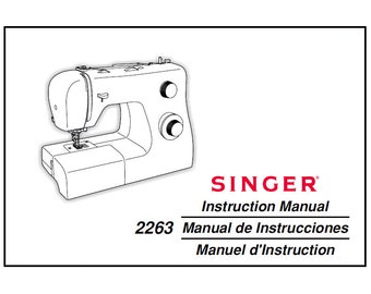 SINGER 2263 Instruction Manual Sewing Machine in English Espanol et Francais