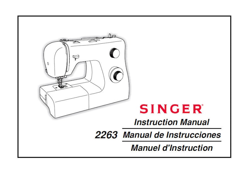 SINGER 2263 Instruction Manual Sewing Machine in English Etsy