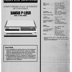 Sansui P-L95R Turntable Service Manual: English, Schematic Diagrams