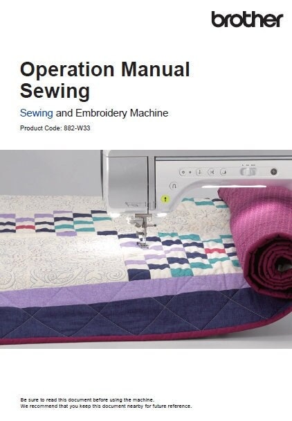 Brother Luminaire 3 XP3 Sewing Machine Operation Manual