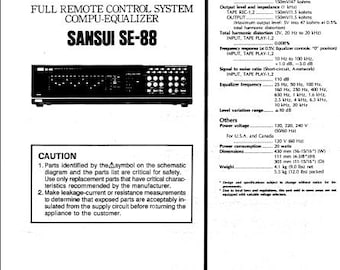 SANSUI Se-88 Service Manual Compu Equalizer in English. MORE MANUALS @ themanualsservice dot com