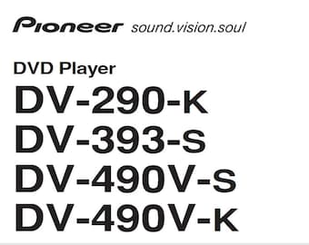 PIONEER Dv-290-k Dv-393-s Dv-490v-s Dv-490v-k Operating Instructions Dvd Player in ENGLISH