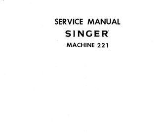 Manual de servicio de la máquina de coser Singer 221 (Descarga PDF)