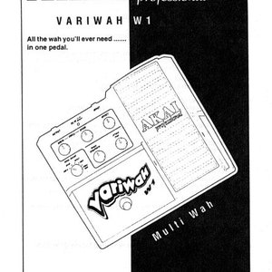 AKAI VARIWAH W1 Operators Manual Multiwah in English Francais und Deutsch