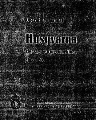 Husqvarna Viking 20 Zig Zag Sewing Machine Operating Manual (English)