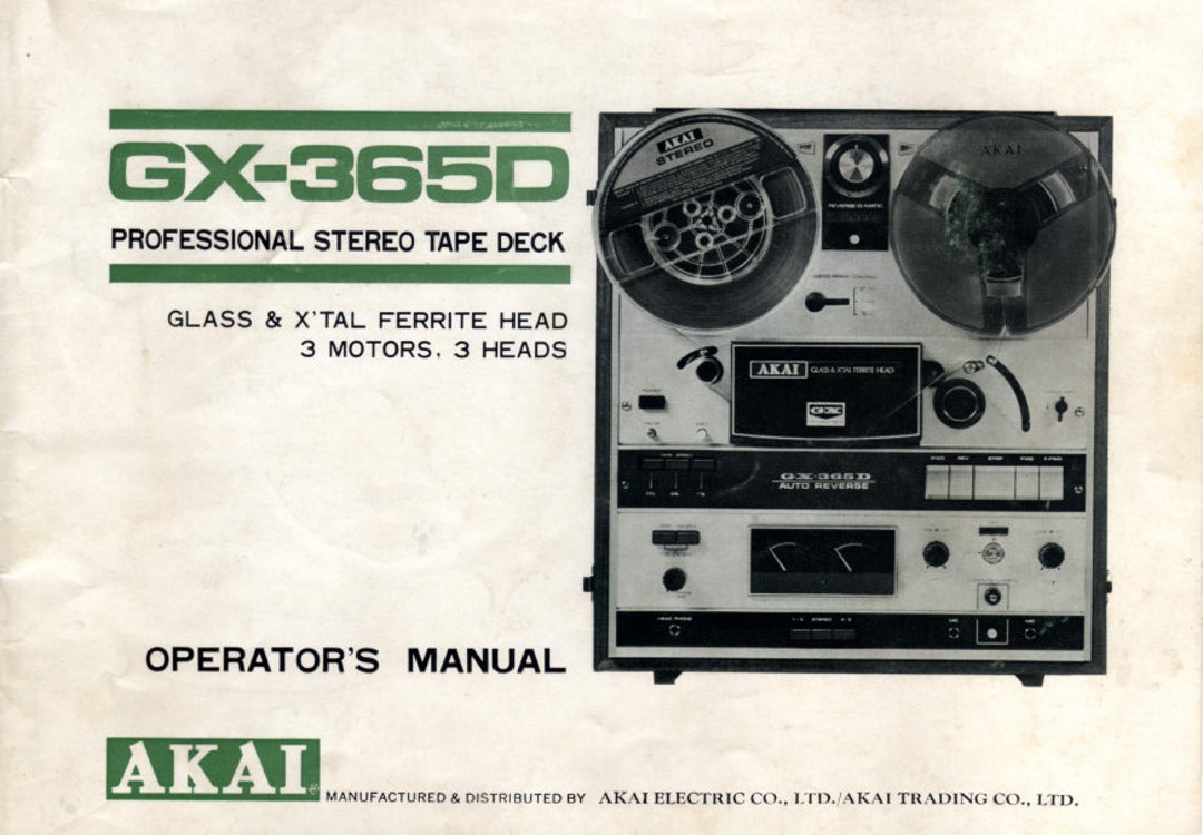 AKAI GX-365D Tape Deck Operator's Manual: Connection Diagrams (PDF