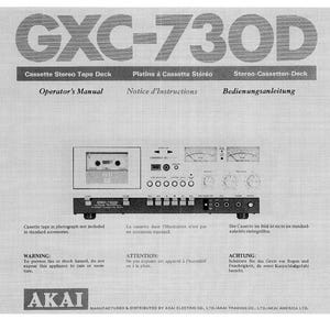 Manual del operador de la pletina de casete estéreo AKAI GXC-730D