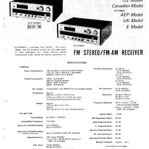 SONY STR-4800/4800SD FM Stereo Receiver Service Manual