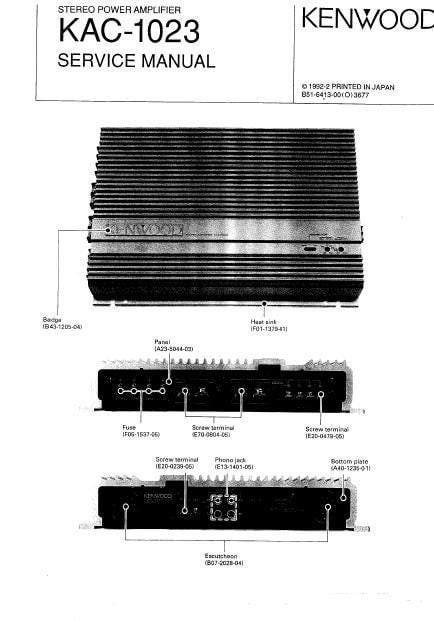 KENWOOD Kac-1023 Service Manual Stereo Power Amplifier in English