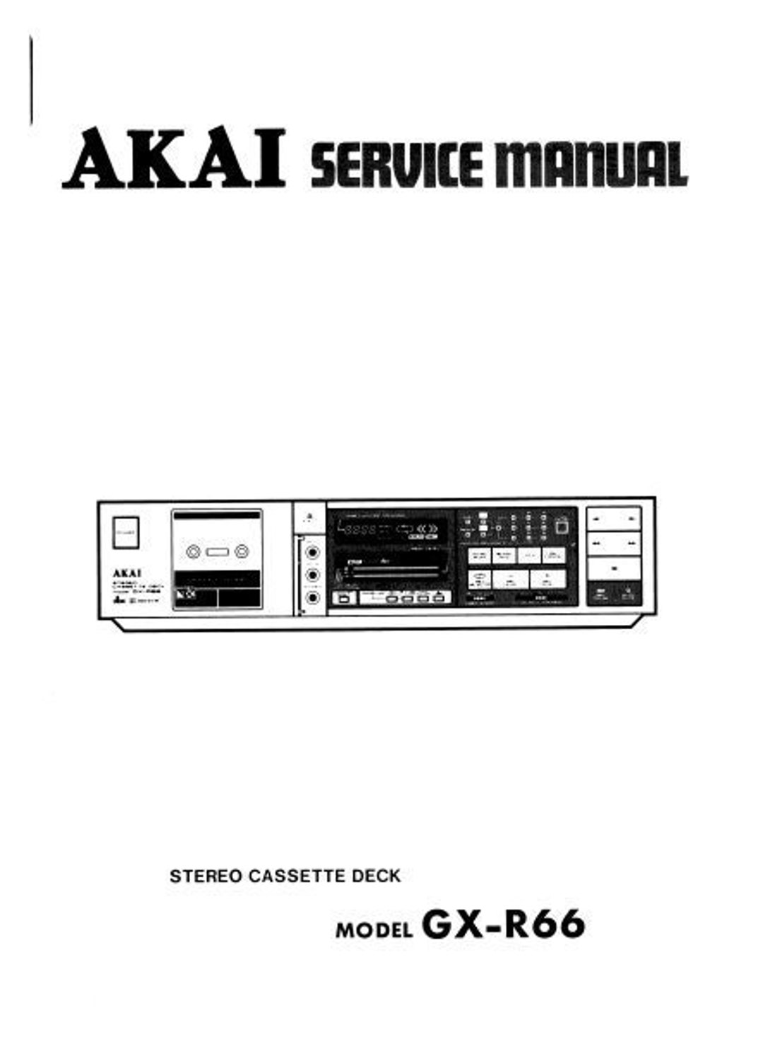 AKAI Gx-r66 Service Manual Stereo Cassette Deck in English. MORE