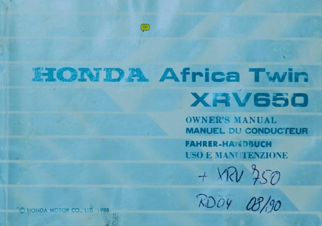 HONDA XRV650 Africa Twin Owners Manual (PDF Download) - Etsy