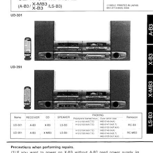 KENWOOD UD-301/UD-351 Stereo System Service Manual