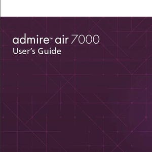 Può includere: Uno sfondo viola con un motivo a griglia bianca e il testo "admire air 7000 User's Guide" in bianco.