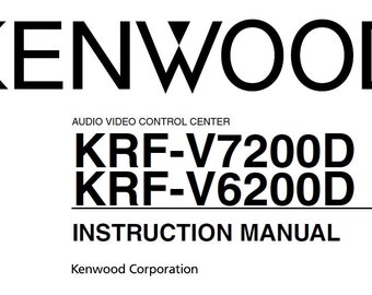 KENWOOD KRF-V7200D Krf-V6200D Instruction Manual Av Control Center in ENGLISH