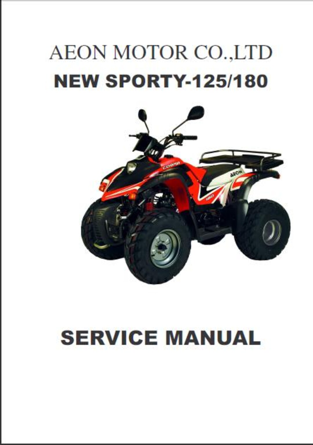 AEON New Sporty 125/180 ATV Service Manual (PDF Download) - Etsy