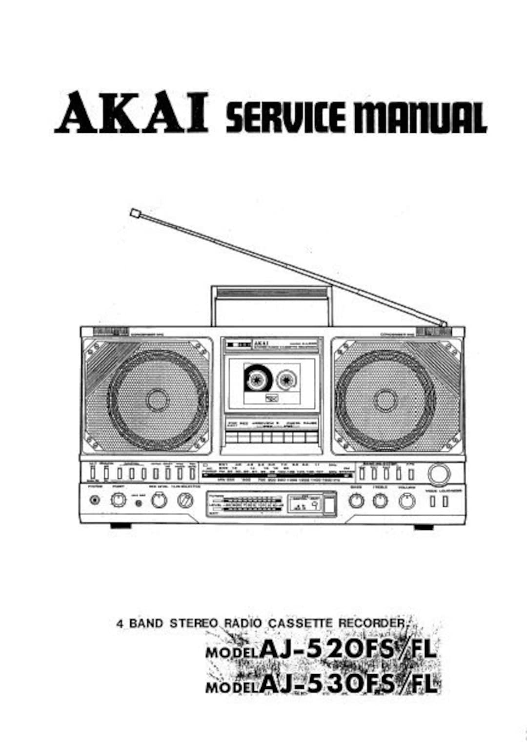 AKAI AJ-520/530FS/FL Radio Cassette Recorder Service Manual - Etsy