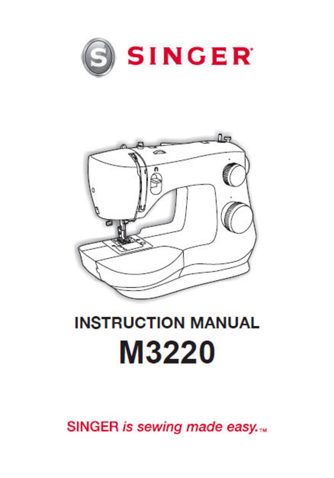 SINGER M3220 Instruction Manual Sewing Machine in ENGLISH Etsy