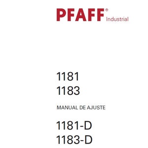 PFAFF 1181 1183 1181-D 1183-D Handleiding De Ajuste Maquina De Coser ESPANOL
