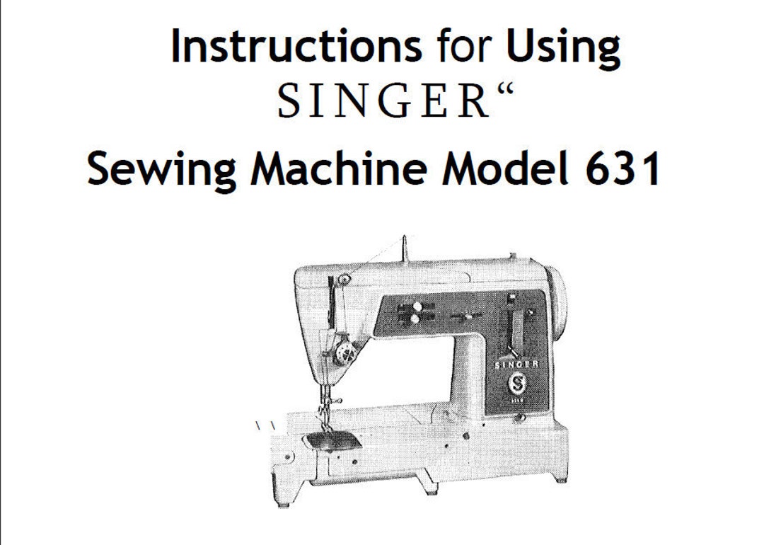 SINGER 631 Instructions Sewing Machine in ENGLISH Etsy