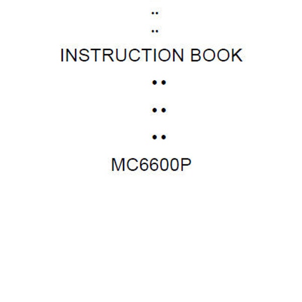 JANOME Memory Craft 6600 Professional MC6600P Instruction Book Sewing Machine in ENGLISH