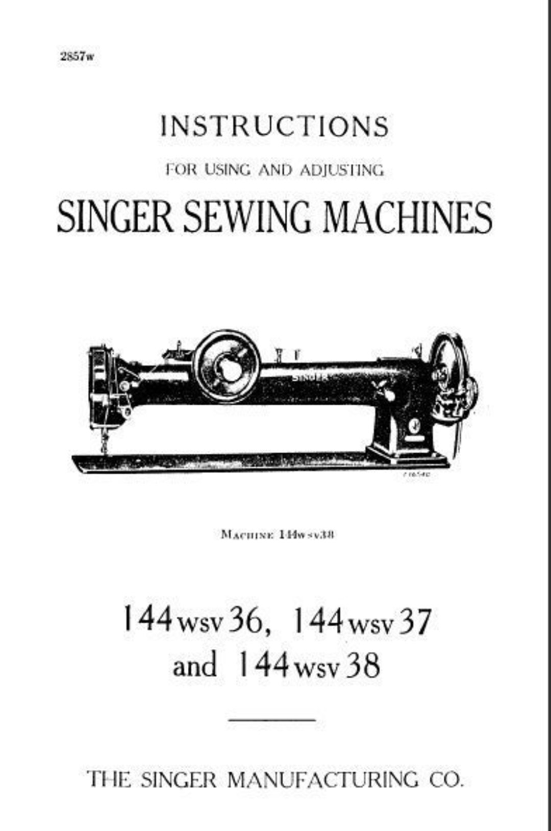 Singer 144WSV36/37/38 Sewing Machine: Instructions Manual - Etsy