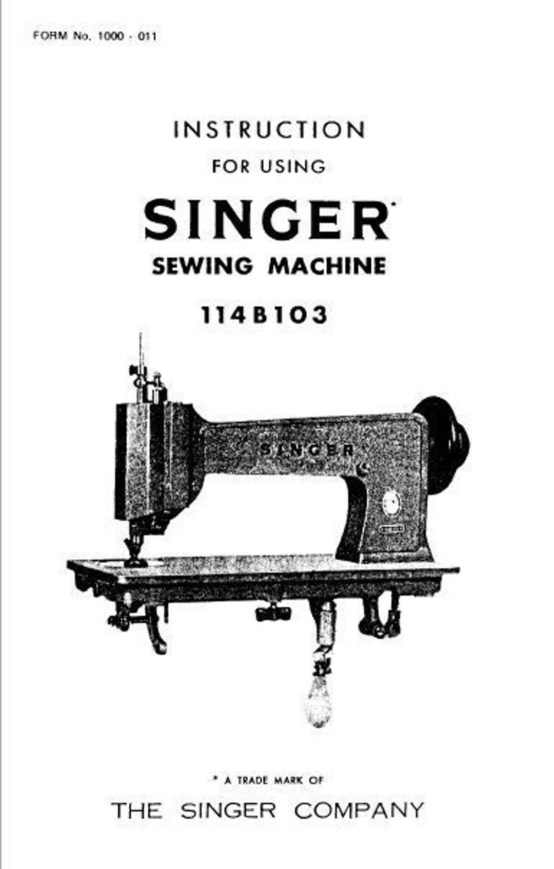 SINGER 114B103 Instructions Sewing Machine in English. MORE