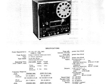 SONY TC-640A Service Anleitung Stereo Tonbandgerät Englisch Pdf Download