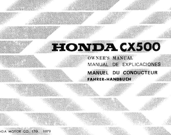 Honda CX500 Motorcycle Owners Manual 136 Pages Eng Esp Franc Deut PDF Download