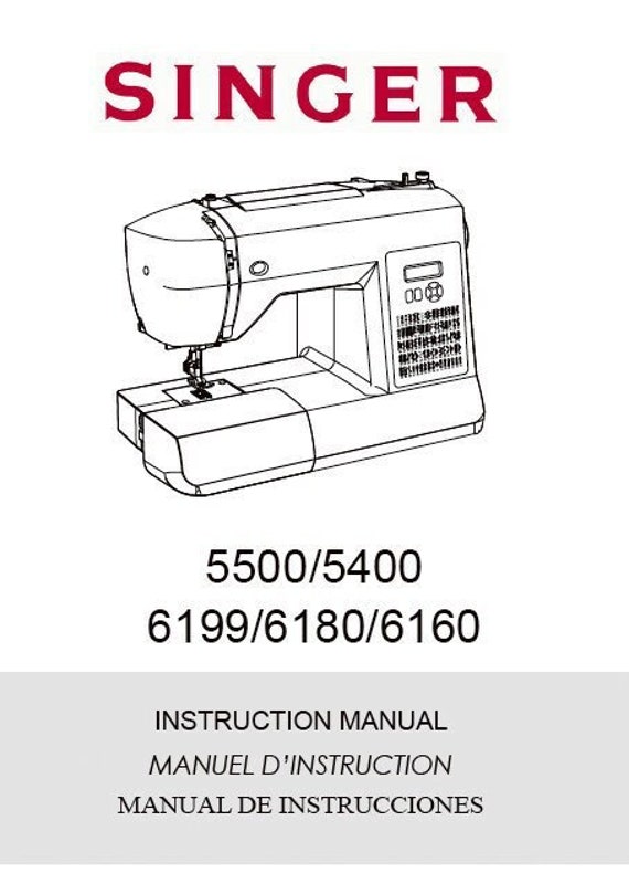 SINGER 5400 5500 6160 6180 6199 Instruction Manual Sewing Machine