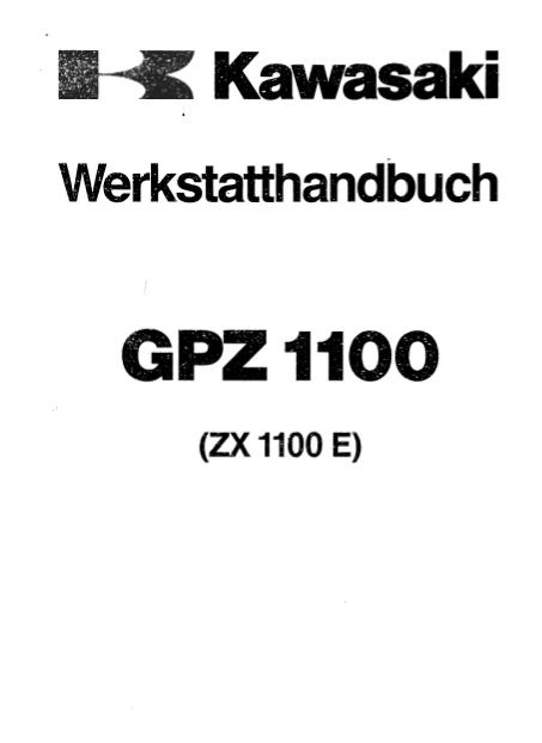 Kawasaki GPZ1100 ZX1100E Motorrad Werkstatthandbuch 327 Seite