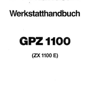 Kawasaki GPZ1100 ZX1100E Motorcycle Workshop Manual - 327 Page German (PDF Download