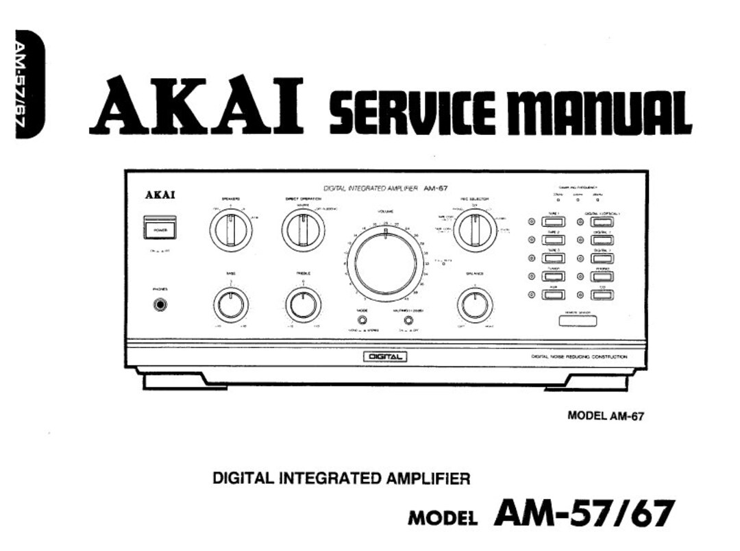 AKAI AM-57 AM-67 Amplifier Service Manual (digital Download) - Etsy